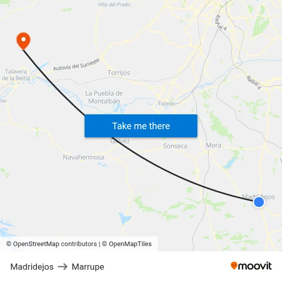 Madridejos to Marrupe map