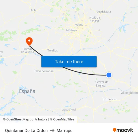 Quintanar De La Orden to Marrupe map