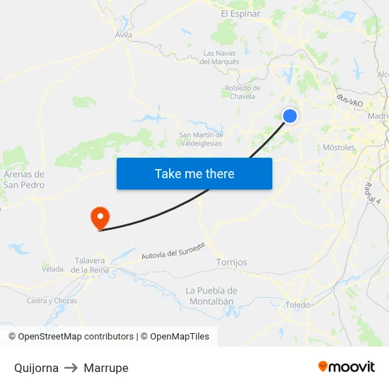 Quijorna to Marrupe map