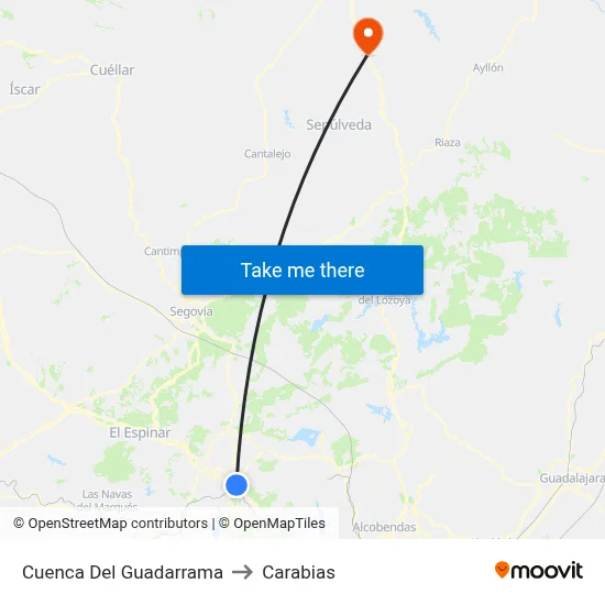 Cuenca Del Guadarrama to Carabias map