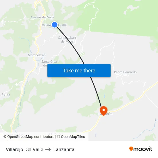 Villarejo Del Valle to Lanzahíta map