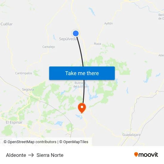 Aldeonte to Sierra Norte map