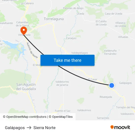 Galápagos to Sierra Norte map