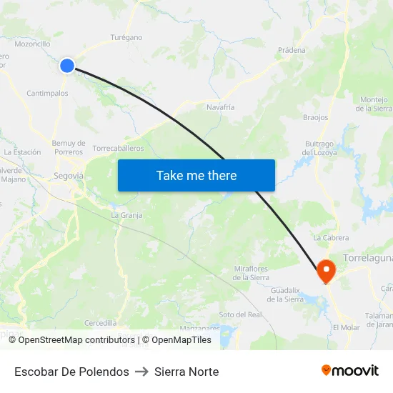 Escobar De Polendos to Sierra Norte map