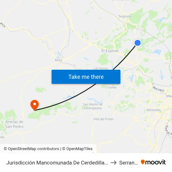 Jurisdicción Mancomunada De Cerdedilla Y Navacerrada to Serranillos map