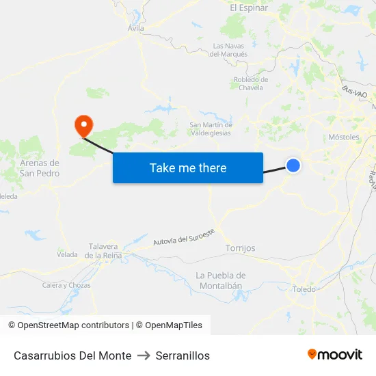 Casarrubios Del Monte to Serranillos map