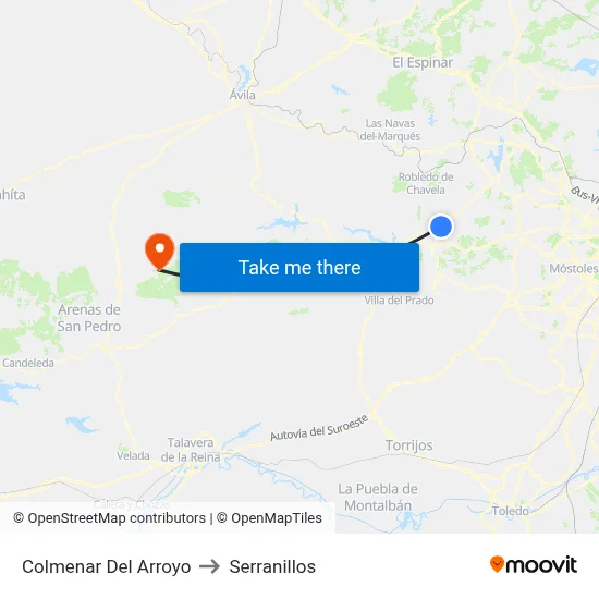 Colmenar Del Arroyo to Serranillos map