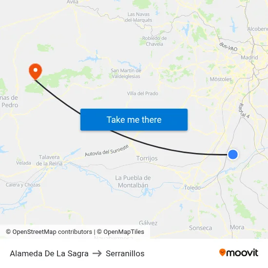 Alameda De La Sagra to Serranillos map