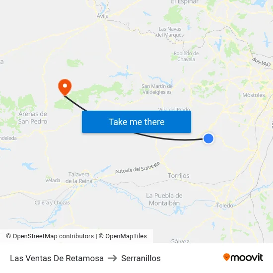 Las Ventas De Retamosa to Serranillos map