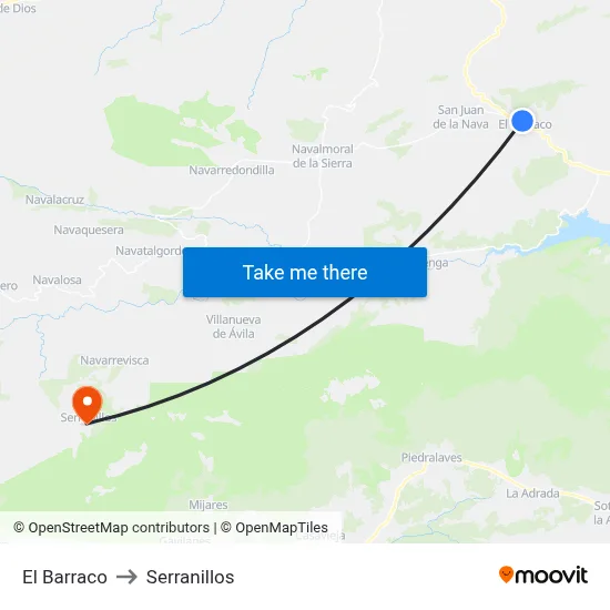 El Barraco to Serranillos map