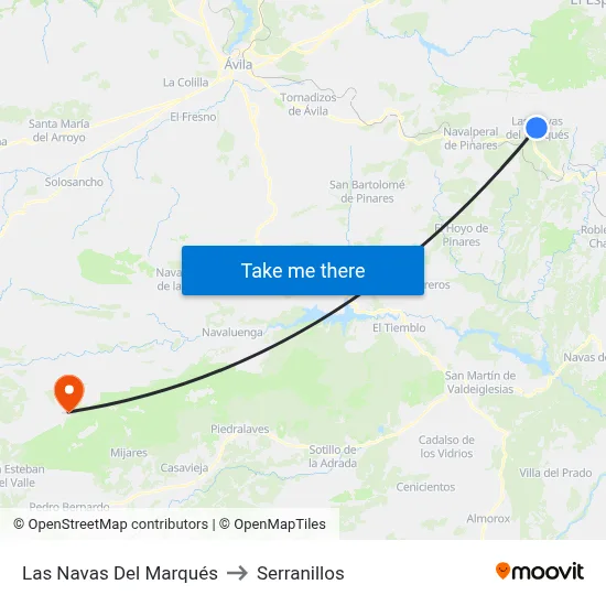 Las Navas Del Marqués to Serranillos map