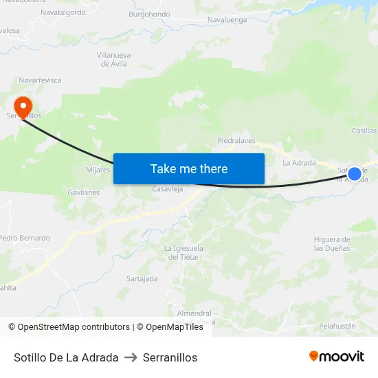 Sotillo De La Adrada to Serranillos map