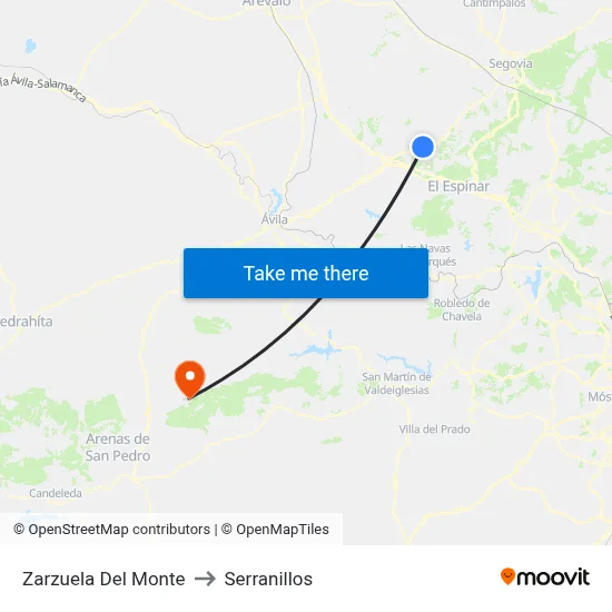 Zarzuela Del Monte to Serranillos map