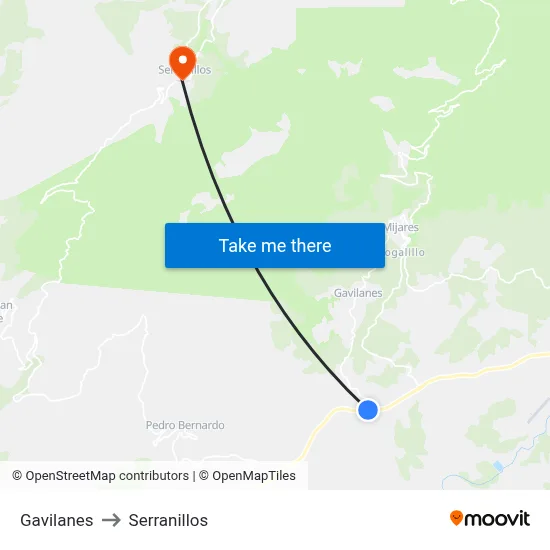 Gavilanes to Serranillos map