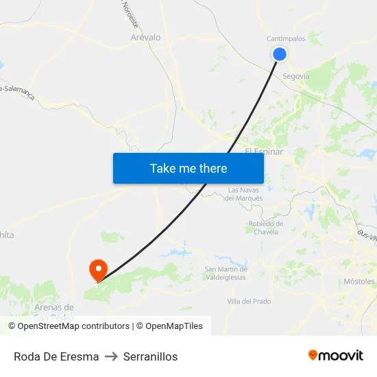 Roda De Eresma to Serranillos map