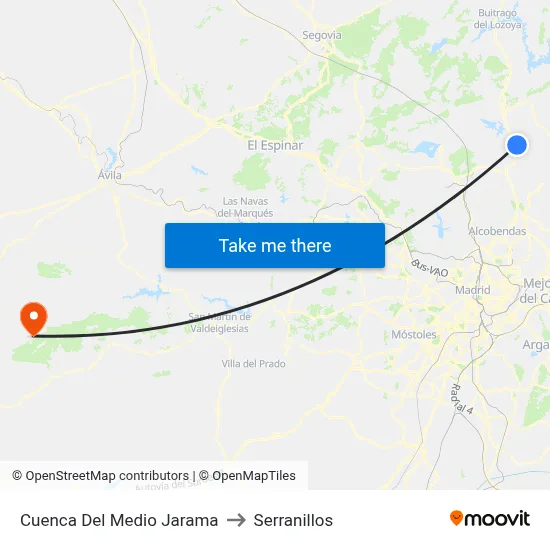 Cuenca Del Medio Jarama to Serranillos map
