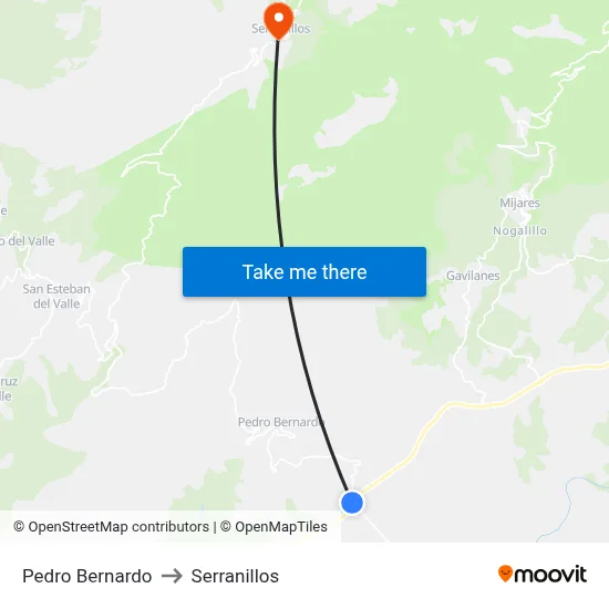 Pedro Bernardo to Serranillos map