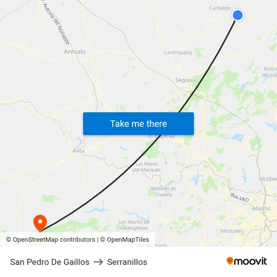 San Pedro De Gaíllos to Serranillos map