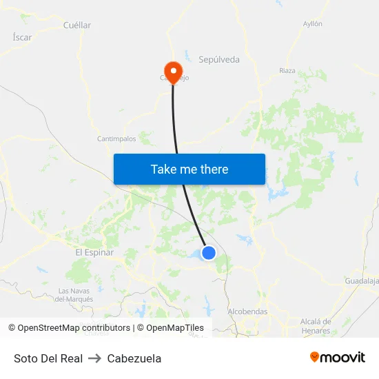 Soto Del Real to Cabezuela map