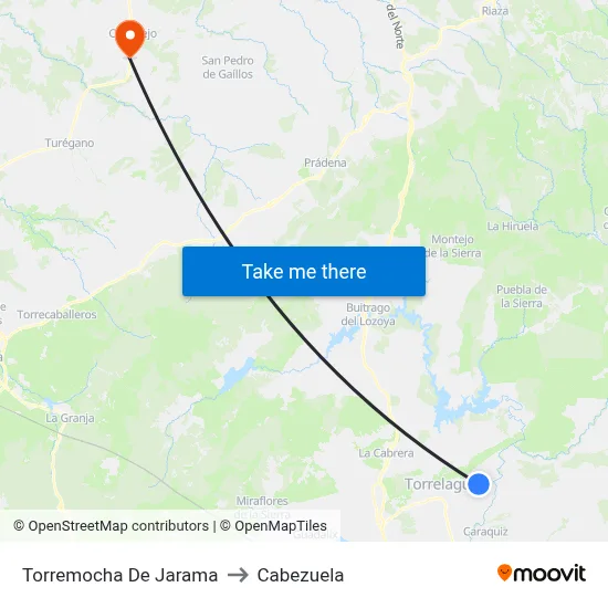 Torremocha De Jarama to Cabezuela map