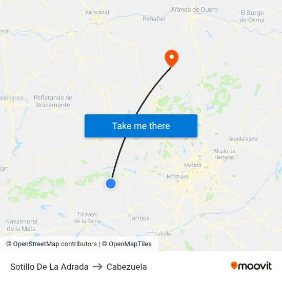Sotillo De La Adrada to Cabezuela map