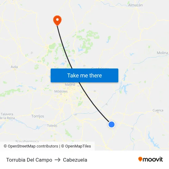 Torrubia Del Campo to Cabezuela map