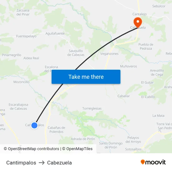 Cantimpalos to Cabezuela map