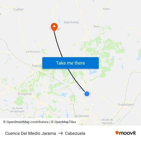 Cuenca Del Medio Jarama to Cabezuela map