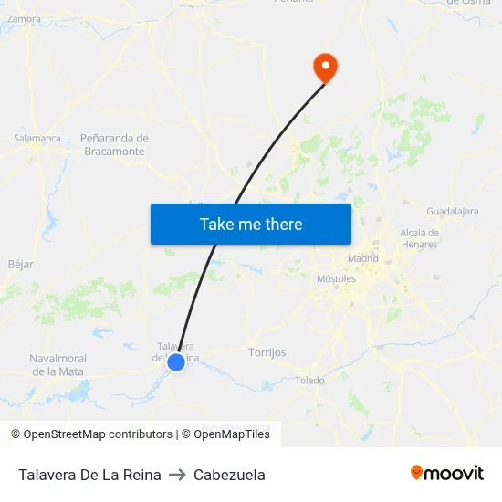 Talavera De La Reina to Cabezuela map