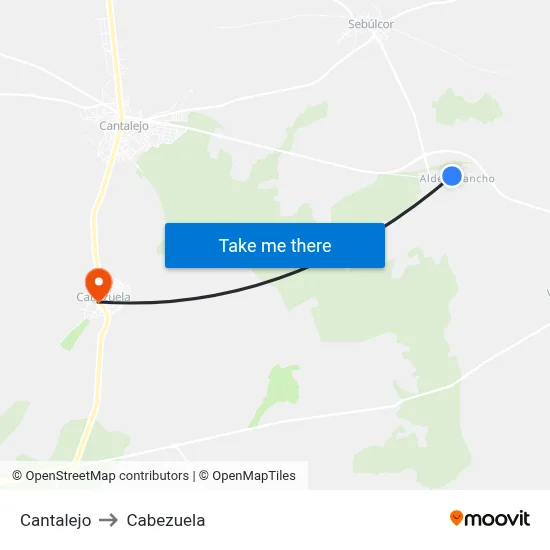 Cantalejo to Cabezuela map