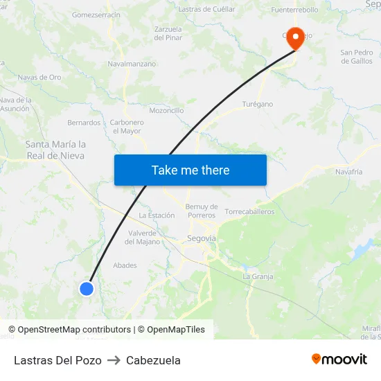 Lastras Del Pozo to Cabezuela map