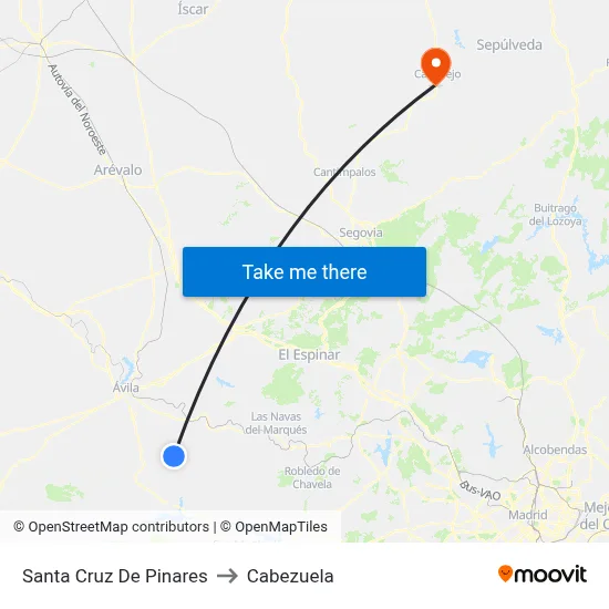 Santa Cruz De Pinares to Cabezuela map