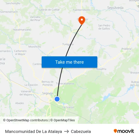 Mancomunidad De La Atalaya to Cabezuela map