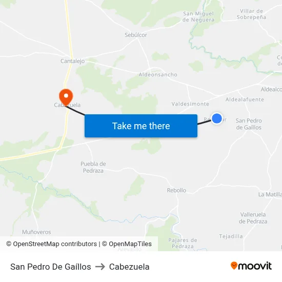 San Pedro De Gaíllos to Cabezuela map