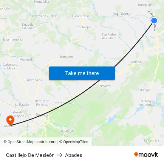 Castillejo De Mesleón to Abades map