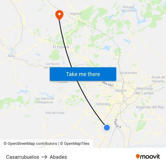 Casarrubuelos to Abades map