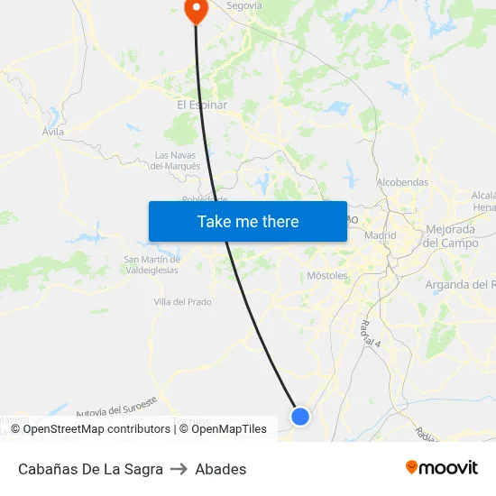 Cabañas De La Sagra to Abades map