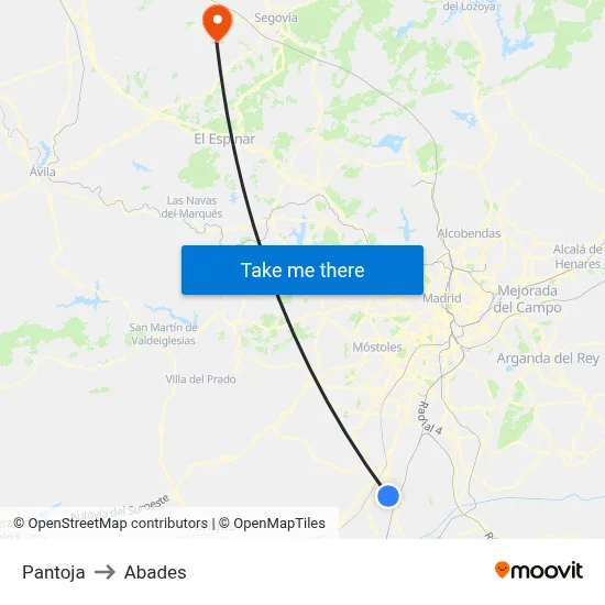 Pantoja to Abades map