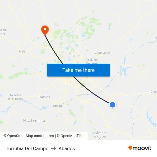 Torrubia Del Campo to Abades map