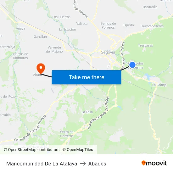Mancomunidad De La Atalaya to Abades map
