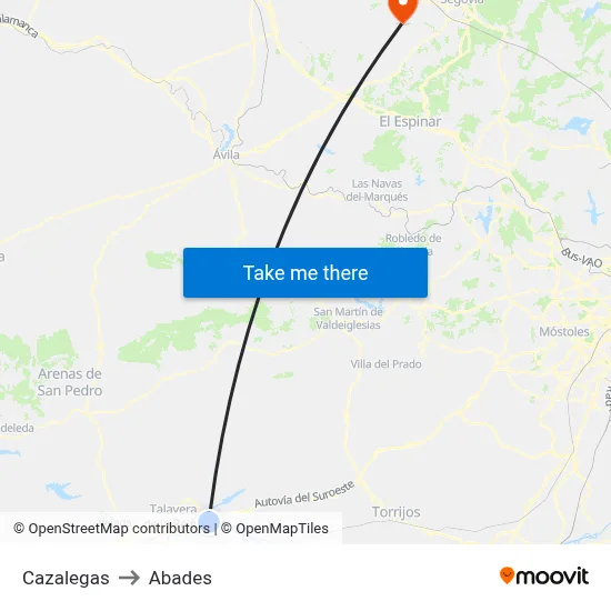 Cazalegas to Abades map