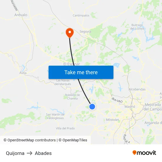 Quijorna to Abades map