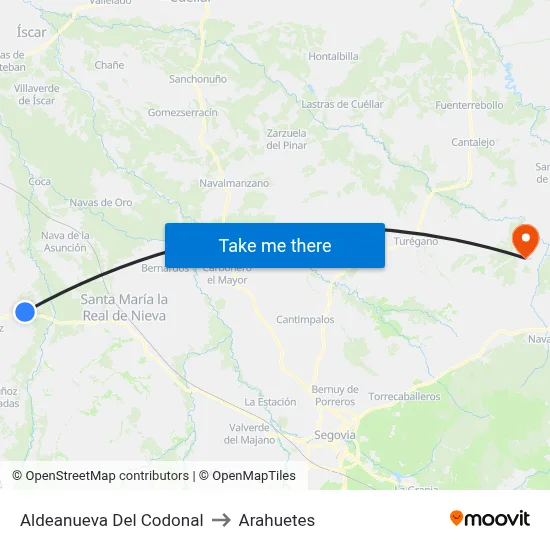 Aldeanueva Del Codonal to Arahuetes map