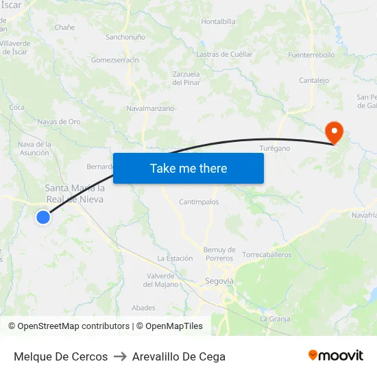Melque De Cercos to Arevalillo De Cega map