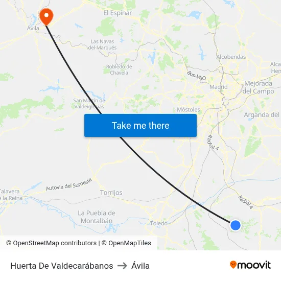 Huerta De Valdecarábanos to Ávila map