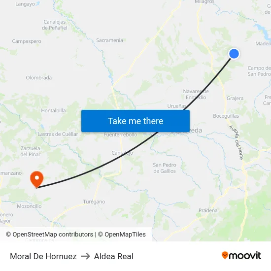 Moral De Hornuez to Aldea Real map