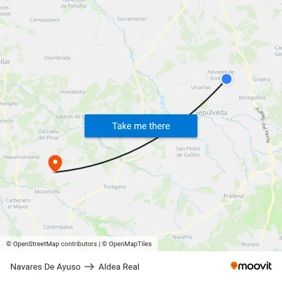 Navares De Ayuso to Aldea Real map