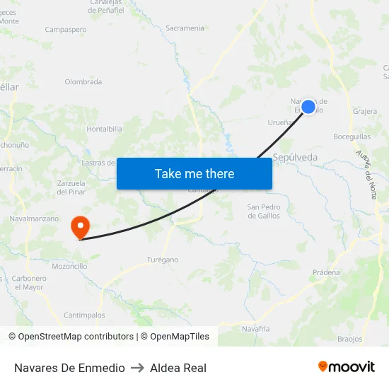 Navares De Enmedio to Aldea Real map