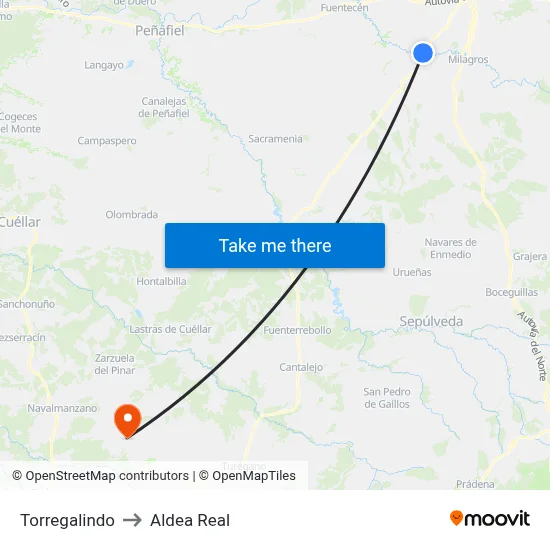 Torregalindo to Aldea Real map