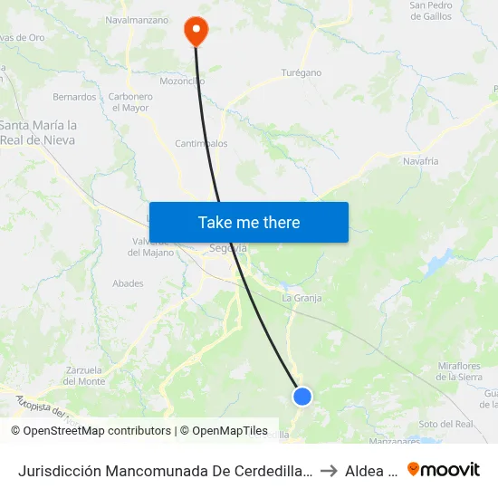 Jurisdicción Mancomunada De Cerdedilla Y Navacerrada to Aldea Real map